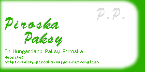 piroska paksy business card